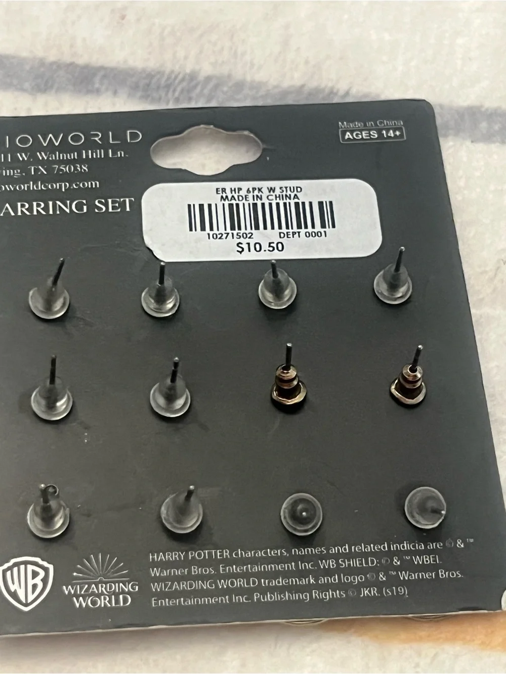 Warner Bros. Harry Potter Kids Earring Set - Gold, Silver, Black & Teal Accents